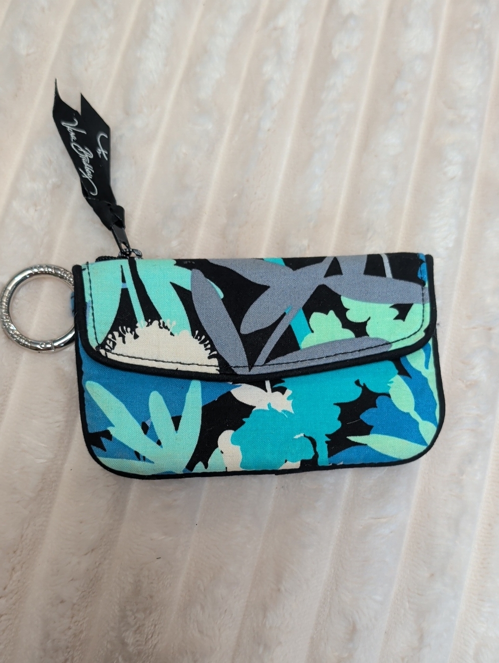 Floral Teal and Aqua Wristlet Wallet